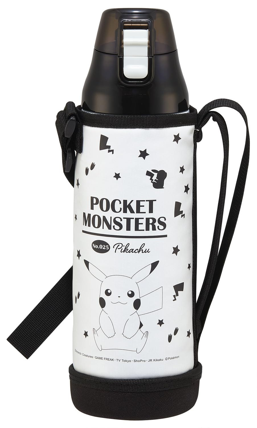 スケーター(Skater) カバー付き ロック付き ワンプッシュ 直飲み 水筒 990ml ステンレス 保冷 ポケットモンスター ポケモン ピカチュウ フェイス ダイレクト ボトル キッズ 子供 スポ