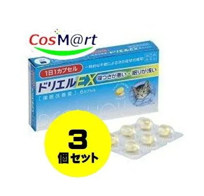 【3個セット】 【ゆうパケット】 【指定第2類医薬品】 エスエス製薬 ドリエルEX6カプセル 4987300053508-3