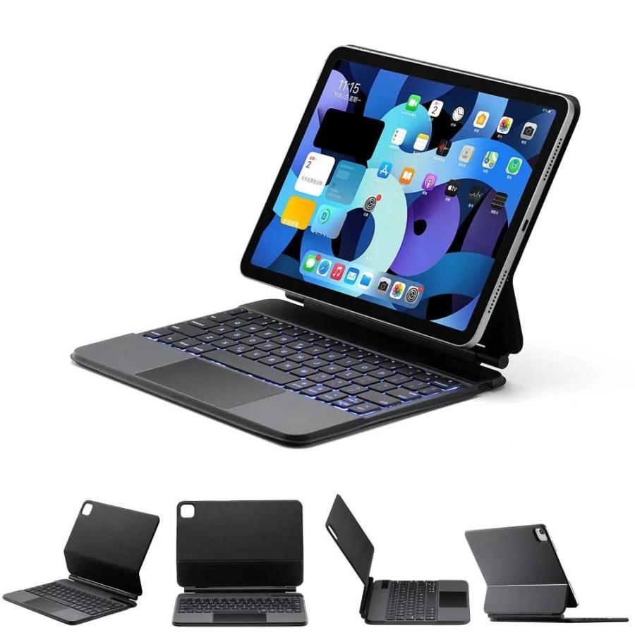 アイパッドエア iPad Air / 第4世代 / 第5世代 用 キーボード付ケース / マジックキーボード仕様 LEDバックライト US配列 ローマ字入力