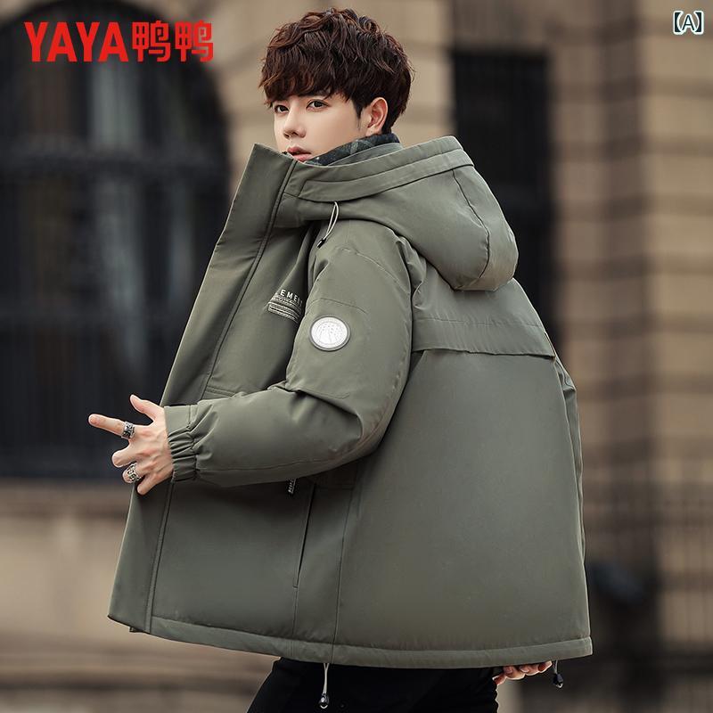 ダウンジャケット メンズ ショート アウター 防寒 ファッション おしゃれ 秋冬 フード アウトドア スポーツ 厚手 グリーン ブラック カーキ 19,874円