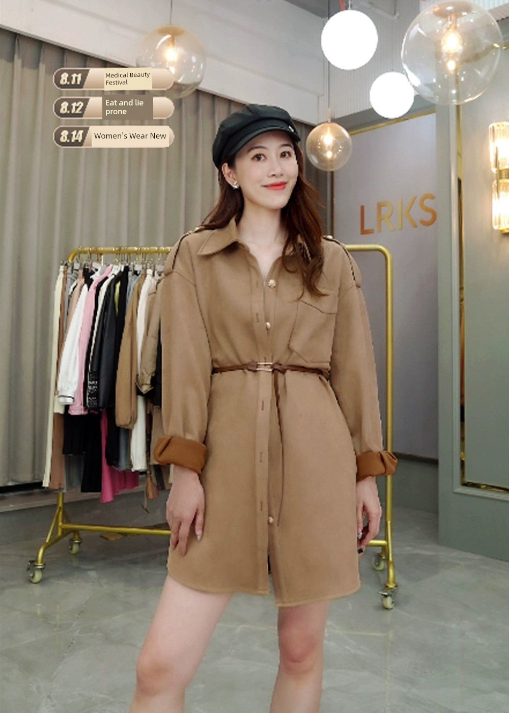 LIERKISS ゆったり春秋長袖シャツ