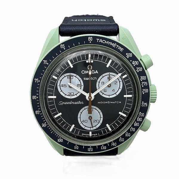 オメガ×スウォッチ スピードマスター ミッションオンアース SO33G100 腕時計 【中古】