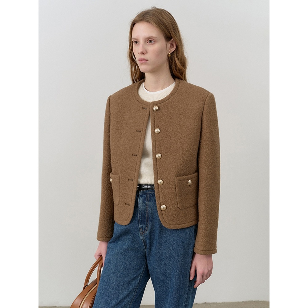 ダンストフォーウィメンズクラシックツイードジャケットキャメル UDJA4C203CM