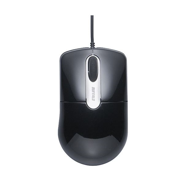 （まとめ） バッファロー 有線光学式マウス 静音3ボタン Mサイズ ブラック BSMOU27SMBK 1個 10セット