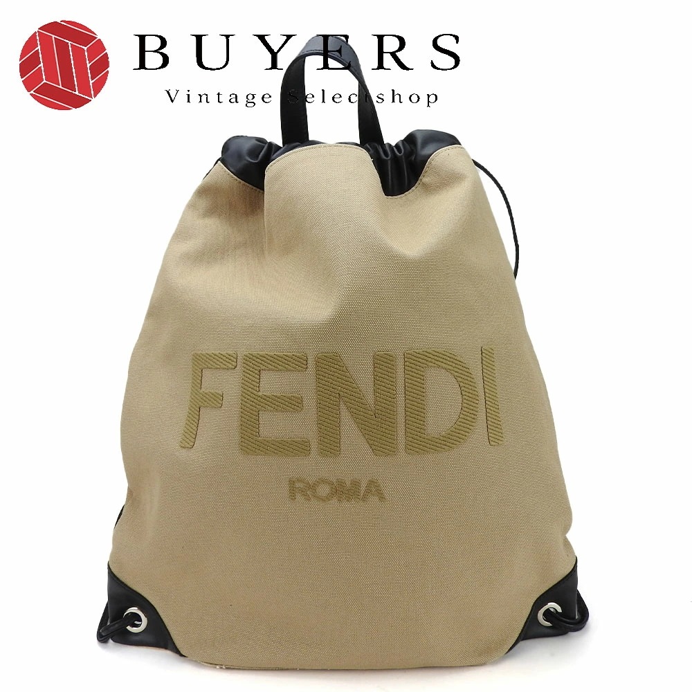 FENDI フェンディ リュックサック バックパック モンスター バッグパック ブラック系 ナイロン 中古 ユニセックス フェンディ リュックサック バックパック 7VZ057 キャンバス レザー 革