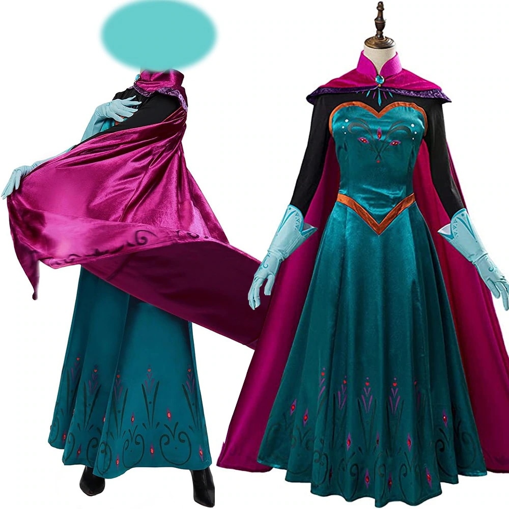 アナと雪の女王 エルサ 衣装 マント付き 大人 戴冠式 Elsa 姫様 ドレス ワンピース コスプレ