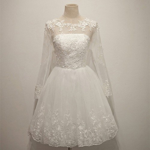 ミニドレス 安い ウエディングミニドレス 長袖 演奏会 パーティードレス 発表会 ミニ 二次会 ウエ 7,782円