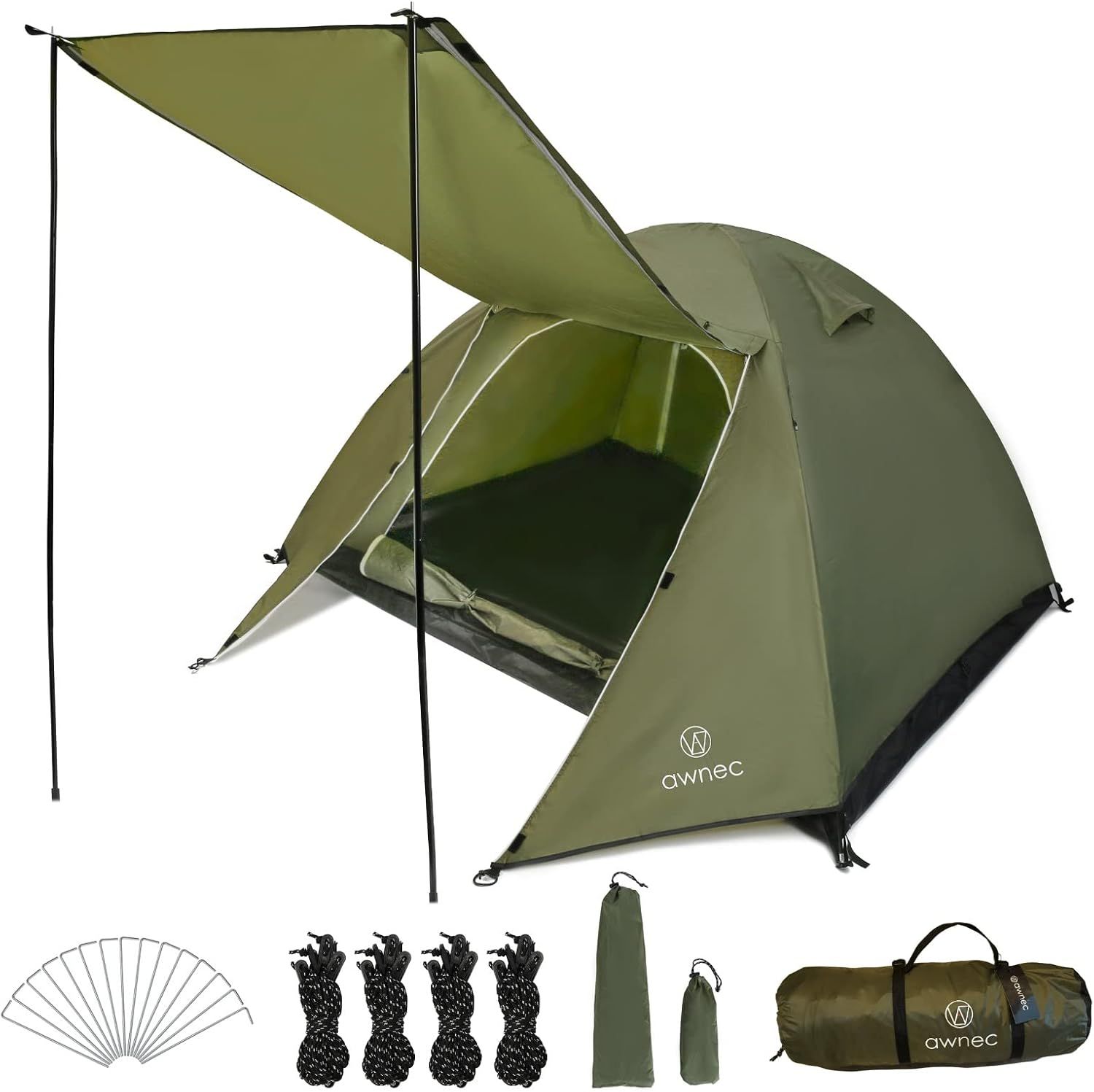 2-3人用 前室ポール付き ドームテント 日本ブランド ソロテント 撥水加工 2人用 3人用 メッシュドア付き軽量 コンパクト キャンプ ツーリングテント 防水