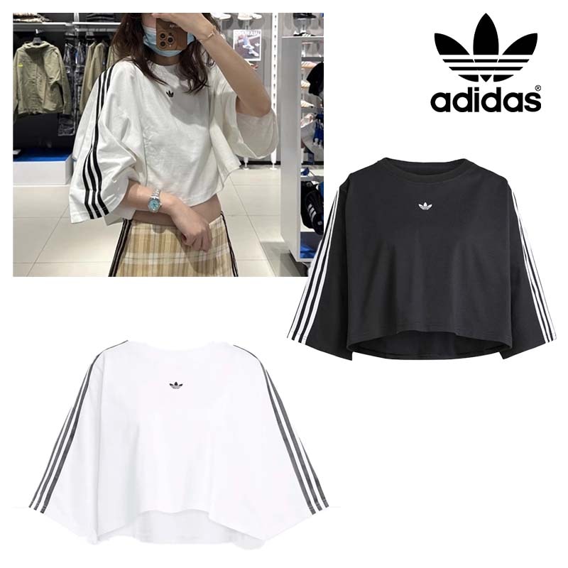 ADILENIUM 3 BOXY TEE JY8884 JY8886 Tシャツ 半袖 ラウンドティー ルーズフィット オーバーサイズ 韓国ファッション クロップ 安らかさ 女性用