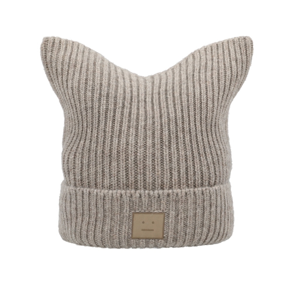 アクネ スタジオ フェイスロゴパッチスクエアビーニー C40392 GREIGE MELANGE (DRN)