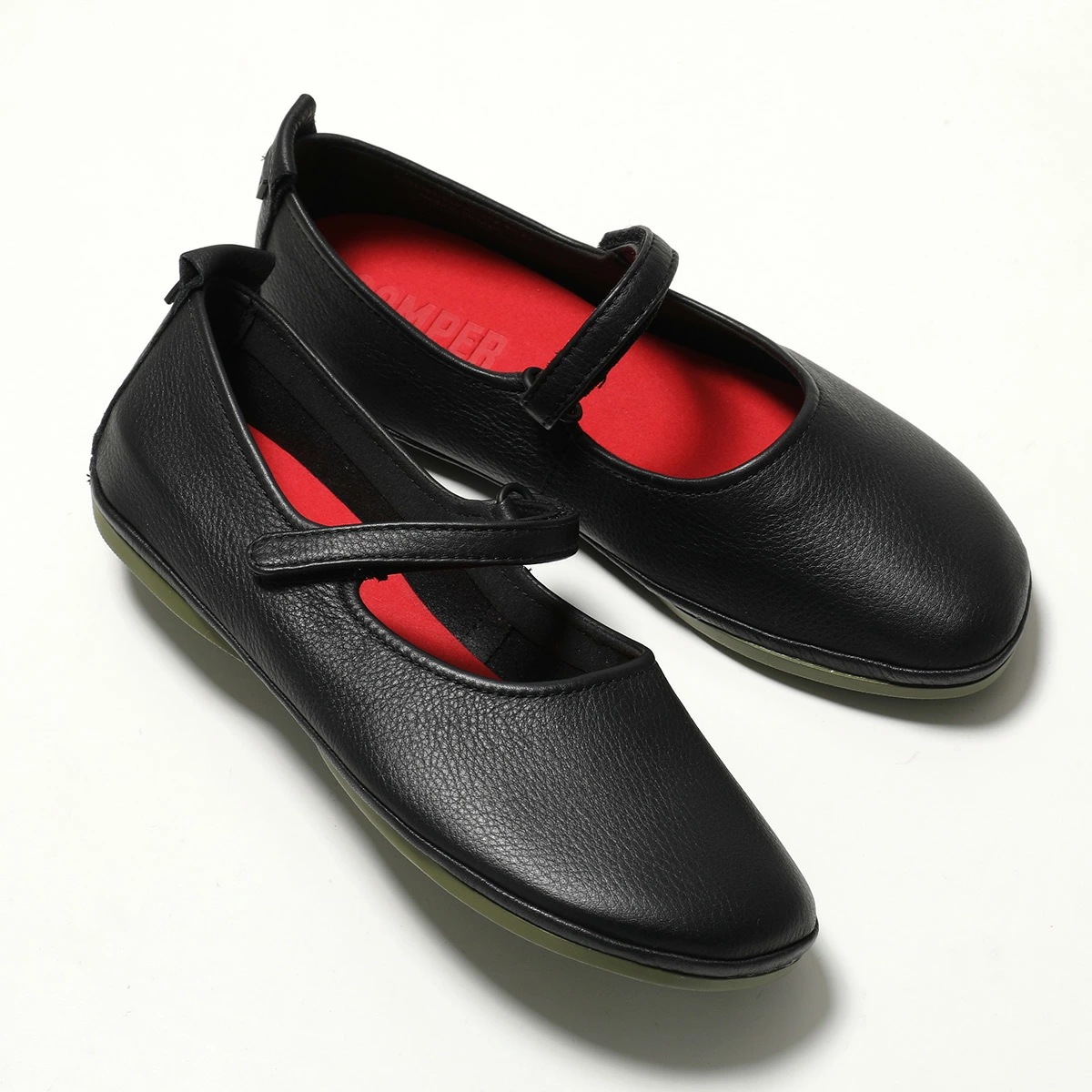 CAMPER カンペール フラットシューズ Right Nina ライト ニナ K201365 レディース レザー ストラップ バレエシューズ ロゴパッチ 靴 カラー2色