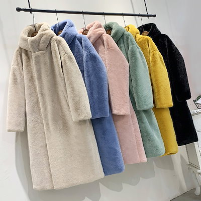 2023 秋冬 韓国ファッションエコファー コート ふわふわ モコモココート ボアパーカー レディ