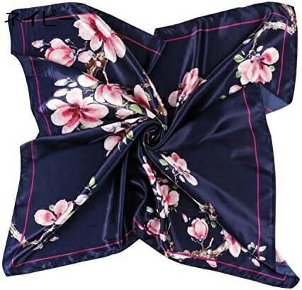 【20%OFFクーポン～】レディース フラワープリント スクエア スカーフ ラージヘア バンダナ 睡眠 夜 風 ヘッドラップ