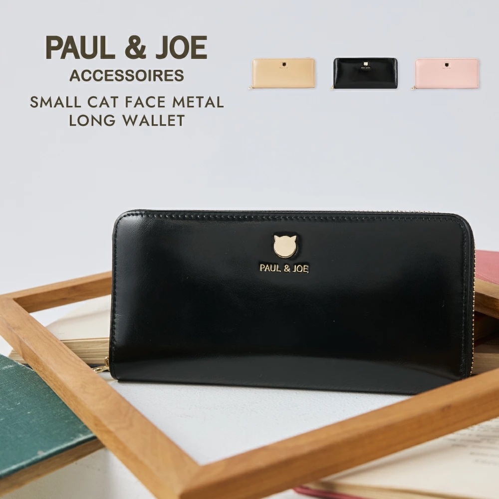 ラウンドファスナー 長財布 牛革 PJA-W1161 スモールキャットフェイス P&J ACCESSOIRES ロングウォレット レディース ブランド 猫 ね