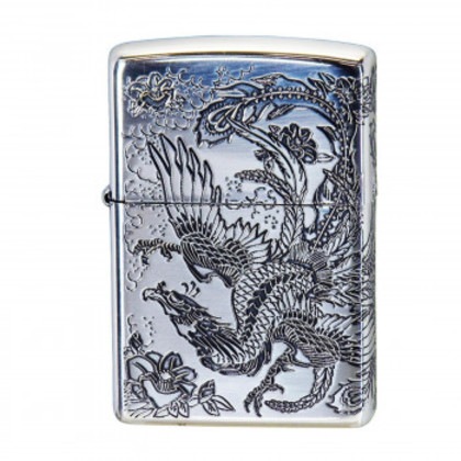 ZIPPO 二面鳳凰 銀イブシ