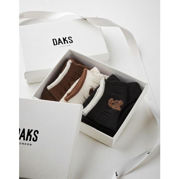 [26SS] ブラック刺繍入りコットン混紡女性用アンクルソックス3足セット DBSS6E554BK