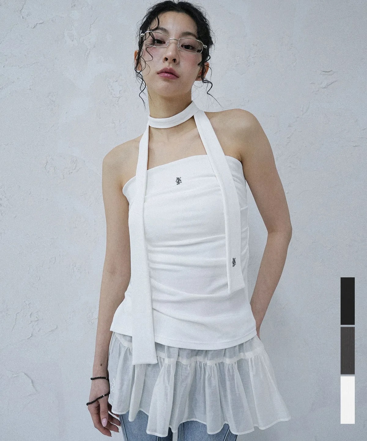 Lily Tube Top レディース ノースリーブ Tシャツ 限定版 - 3Color 韓国の人気ファッションブランド