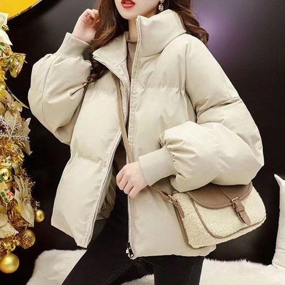 【韓国の人気爆発】 3色展開 防風性があり暖かい オフィスカジュアル 無地 ハイネック 着痩せ効果 耐久性 防寒 中綿コート レディース