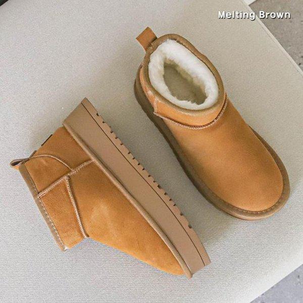 女性冬の毛皮の裏地ショートブーツウィンターブーツSS90