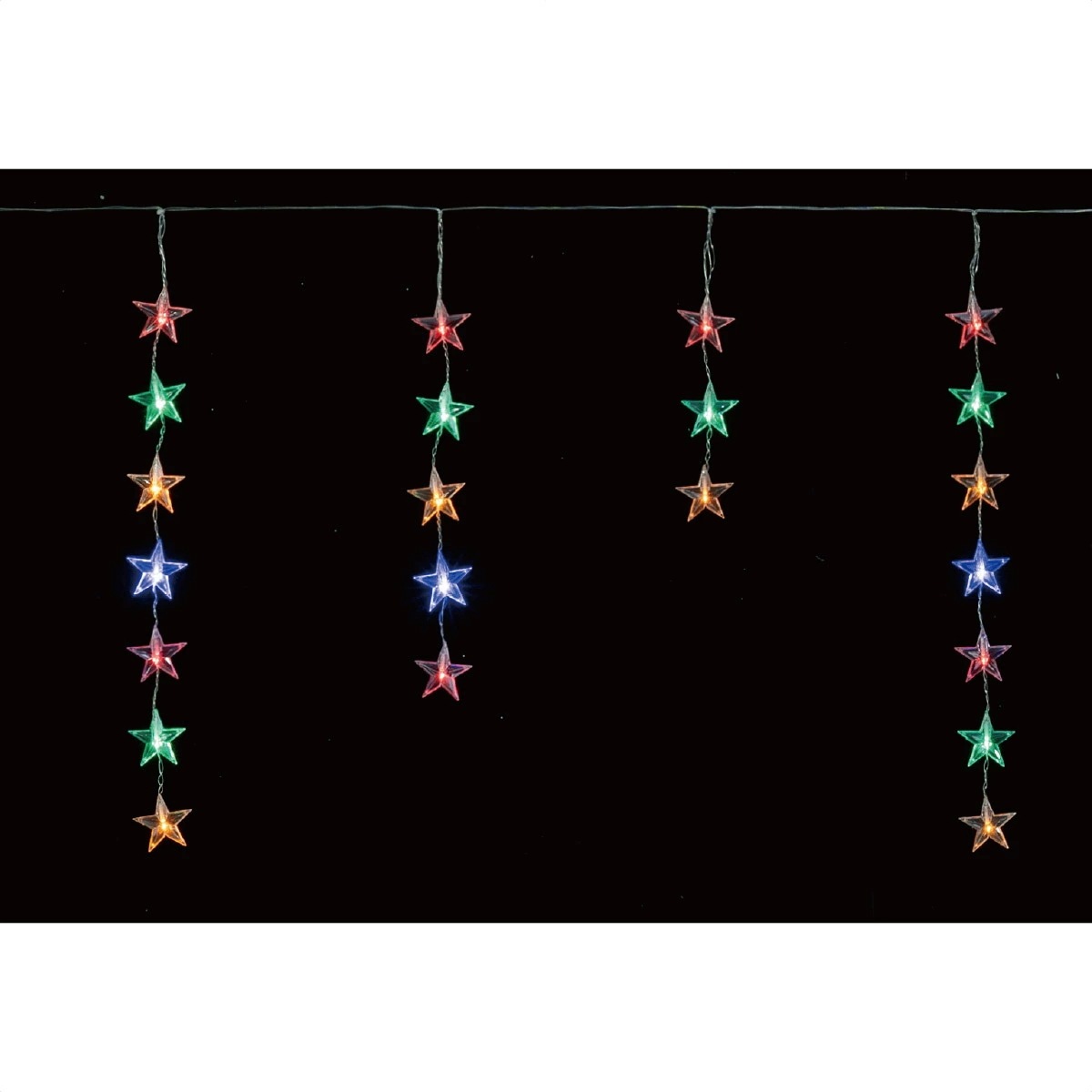 エントリーでポイント5倍！11月4日20:0011月11日1:59LED96球アイスクルタイプ スター マルチ 1セット イルミネーション イルミネーションライト 屋外 つらら 星 電飾 クリスマス