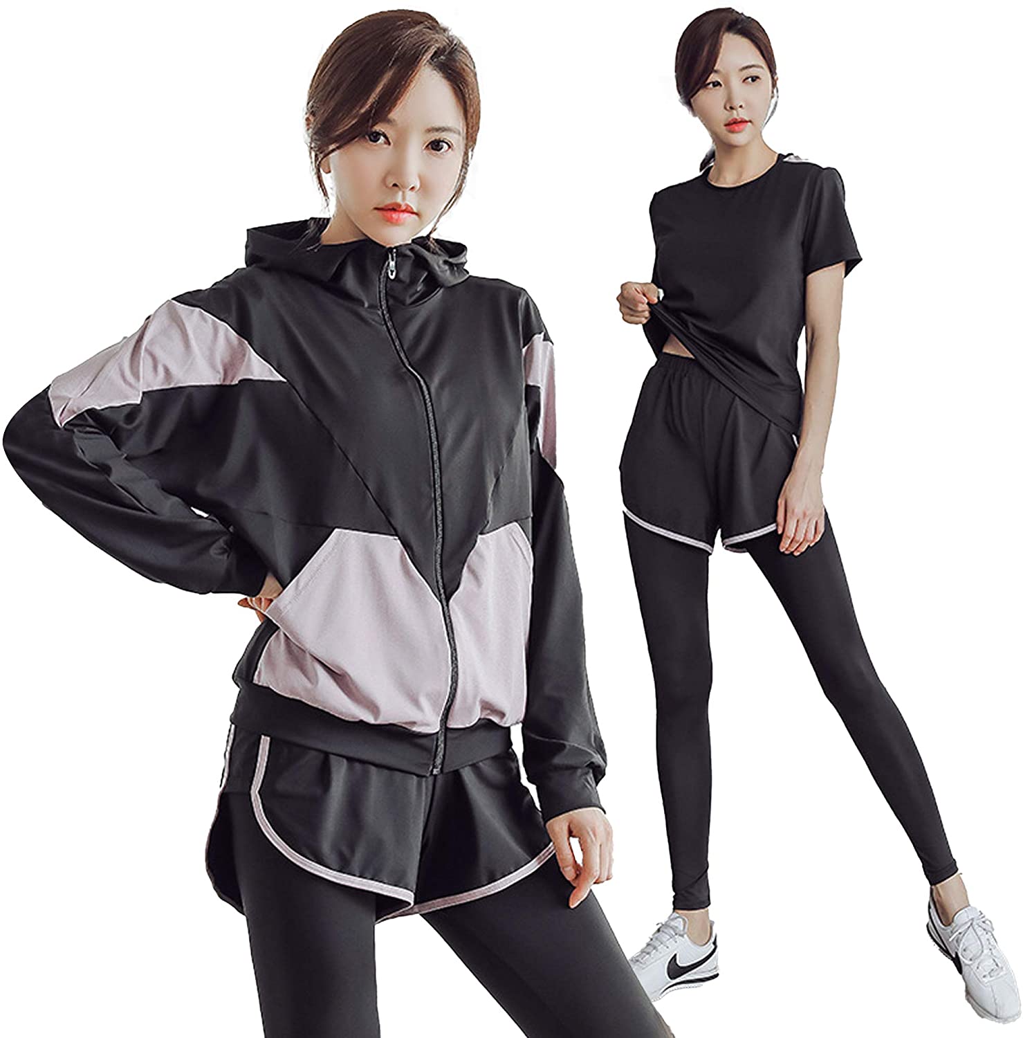 スポーツウェア レディース セット ヨガウェア 上下セット ジムウェア トレーニングウェア ランニングウェア