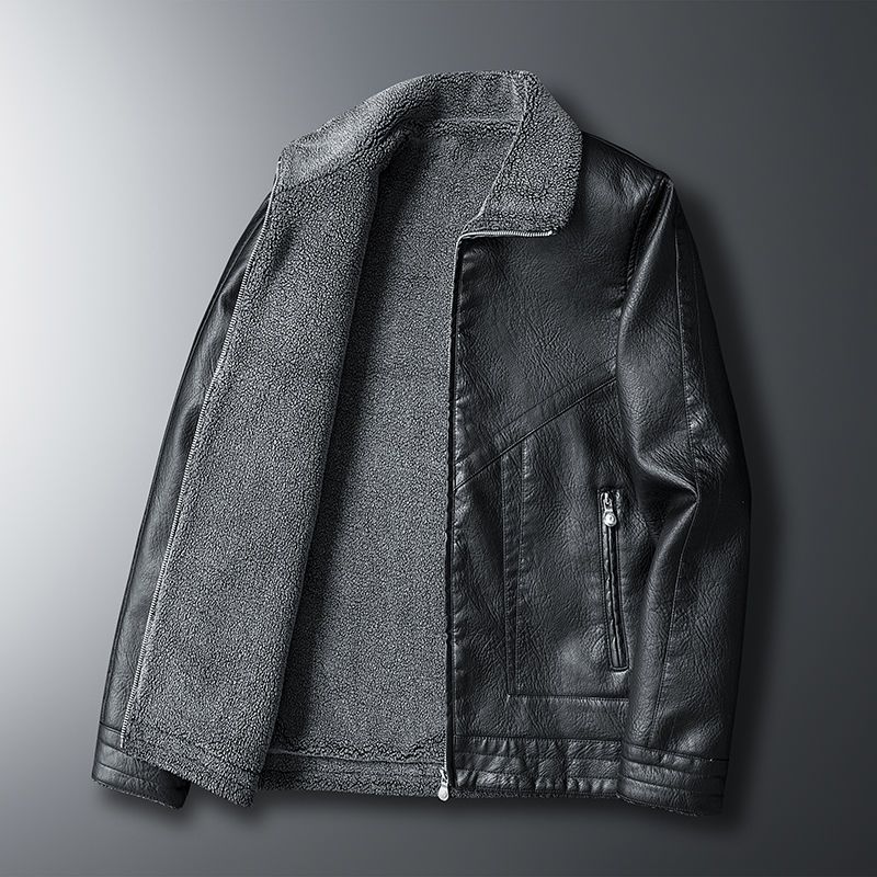 裏起毛 ボアジャケット メンズ PUレザー オーバーコート 秋冬 テーラード レザージャケット