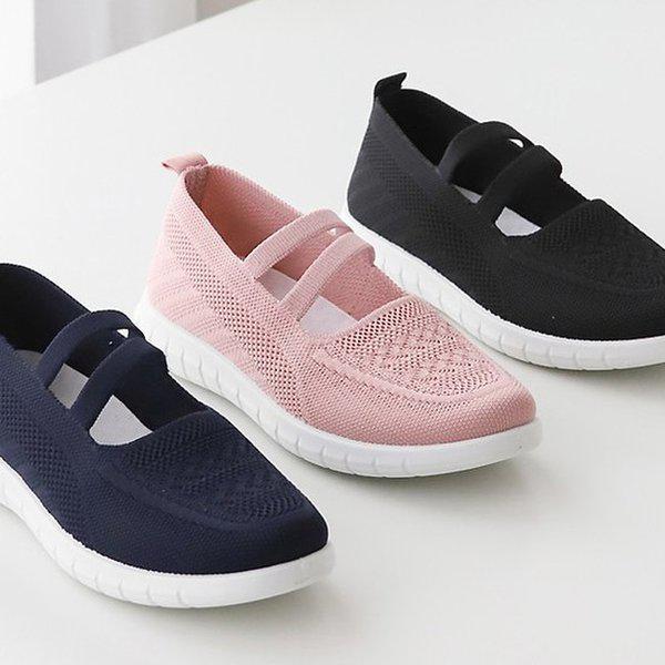 [シューズ] ニットバンディング 女性 レディース スリップオン スニーカー スニーカー 2.5cm/3color sjmr-217