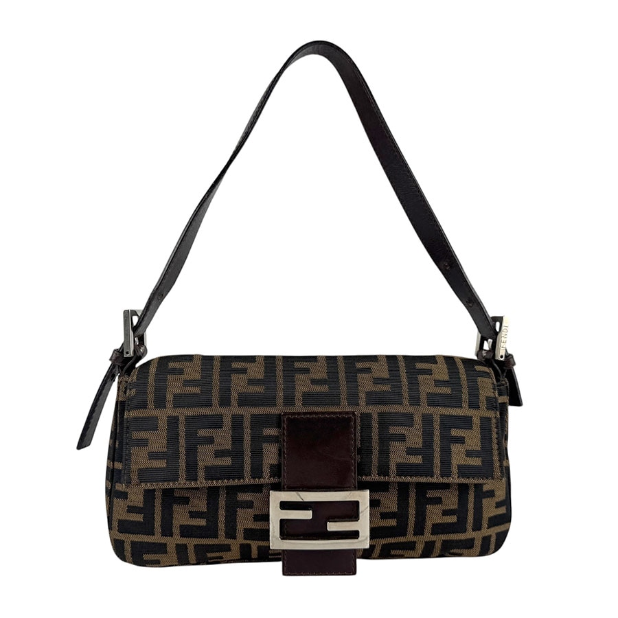 フェンディ FENDI ショルダーバッグ ズッカ ナイロンキャンバス/レザー ブラウン レディース z6663