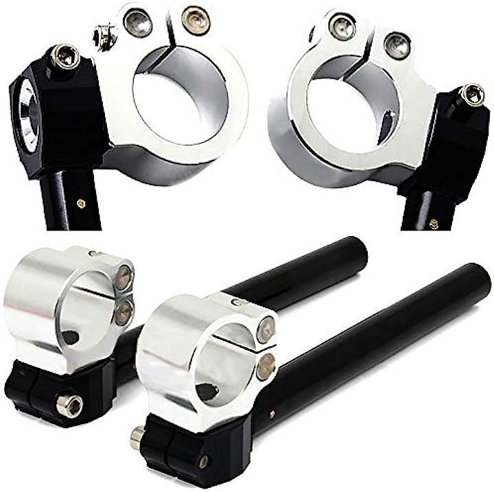 アルミ削り出し セパハン セパレート ハンドル 汎用 カスタムパーツ シルバー ブラック バイク 改造 銀 黒 フロントフォーク 接続( 39mm, 39mm)