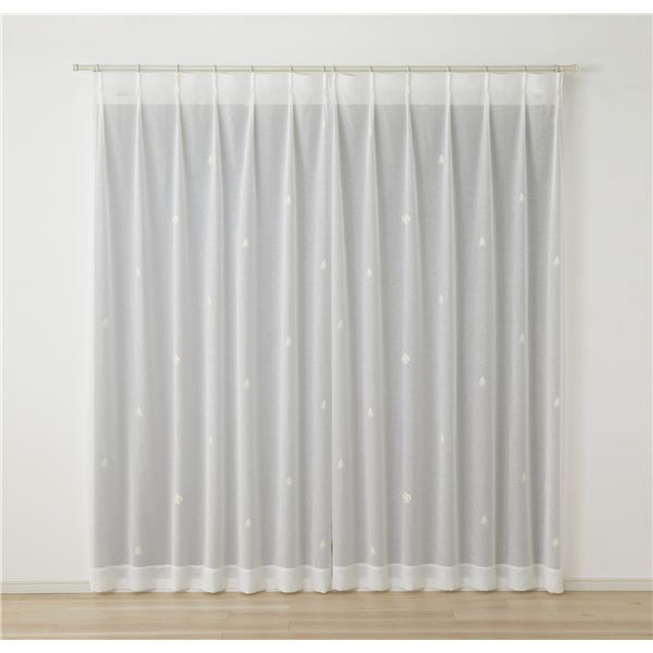 デザインライフ レースカーテン イェティボイル 約幅100x丈176cm ライトベージュ V1356 1枚入