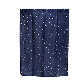 WINOMO 遮光カーテン ドレープ カーテン 1級遮光 遮熱 星柄カーテン フック付き 1枚入 100x130cm(ネイビーブルー)