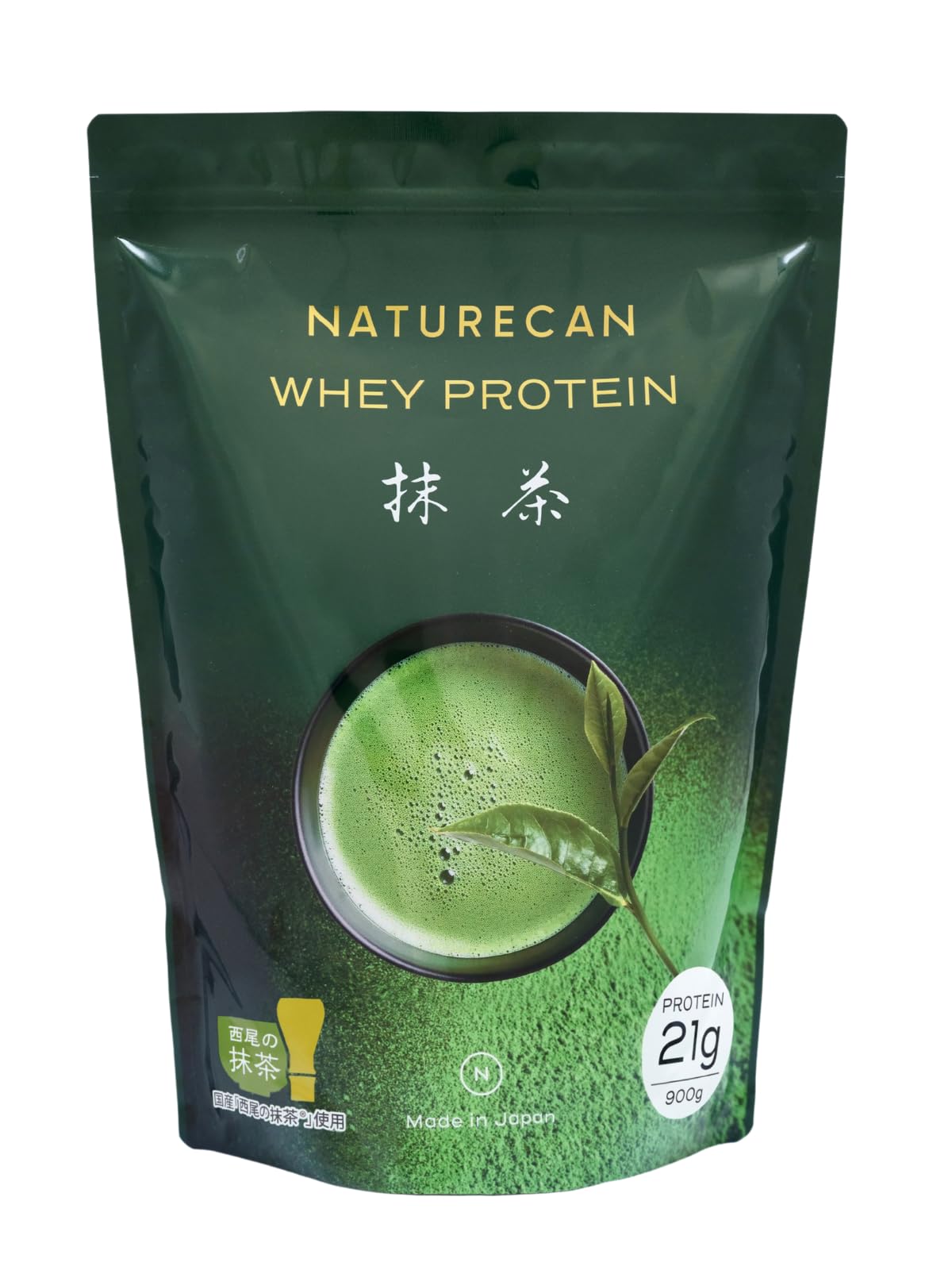 Naturecan ホエイプロテイン (プロテイン 21g)ダイエット/低糖質/低脂質 (900g 30食分, 抹茶味)