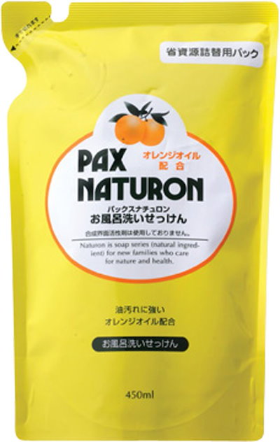 他サイト： PAX NATURON(パックスナチュロン) お風呂洗いせっけん ( 詰め替え用 / オレンジの香り / 450ml ) 天然由来100% 無添加 お風呂洗剤 ( しっかり汚れを落とす / 泡スプレーの商品画像