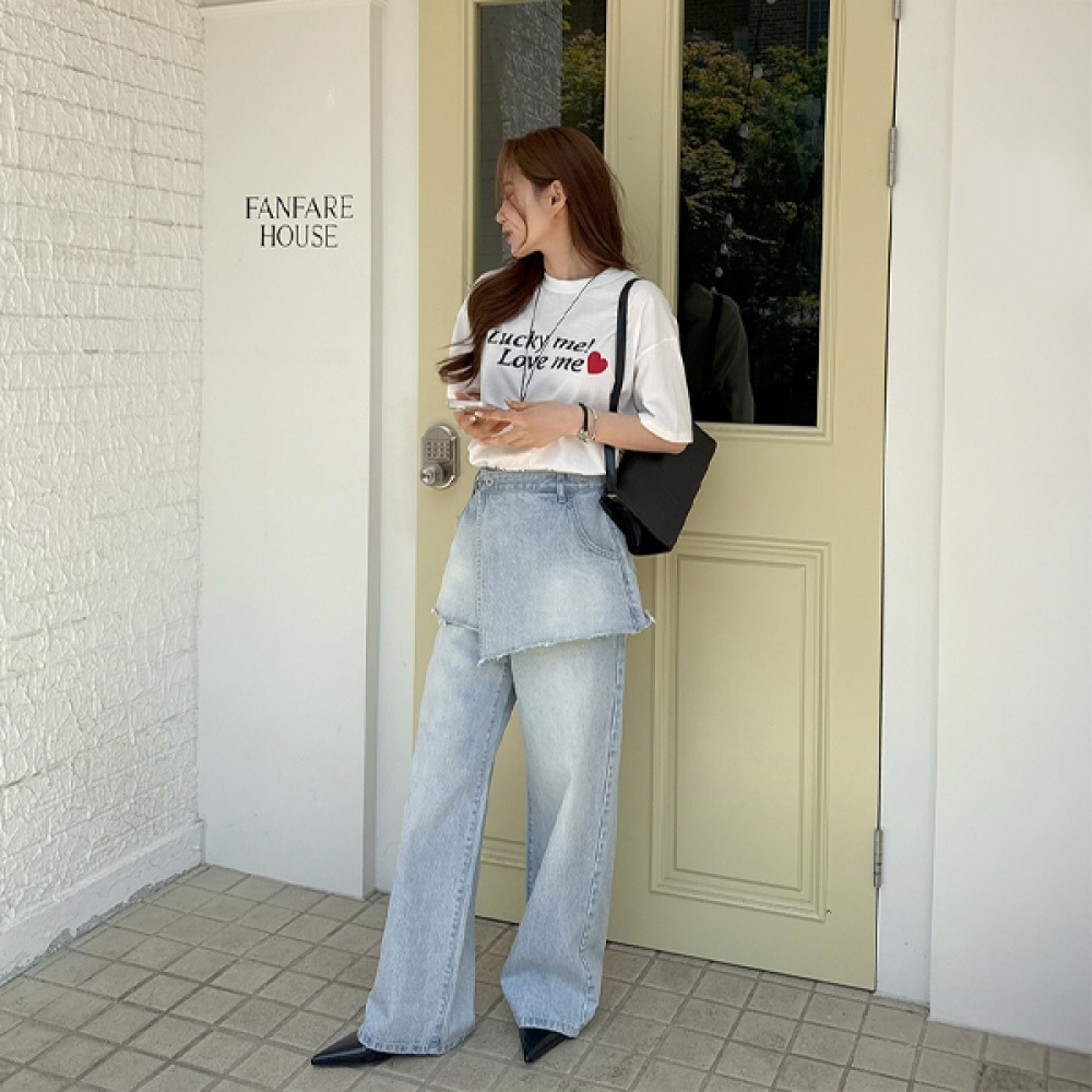 【イーブレット・バイ・ジェイスタイル】イーブレットセンムリンデニムラップスカートパンツセット J-スタイル