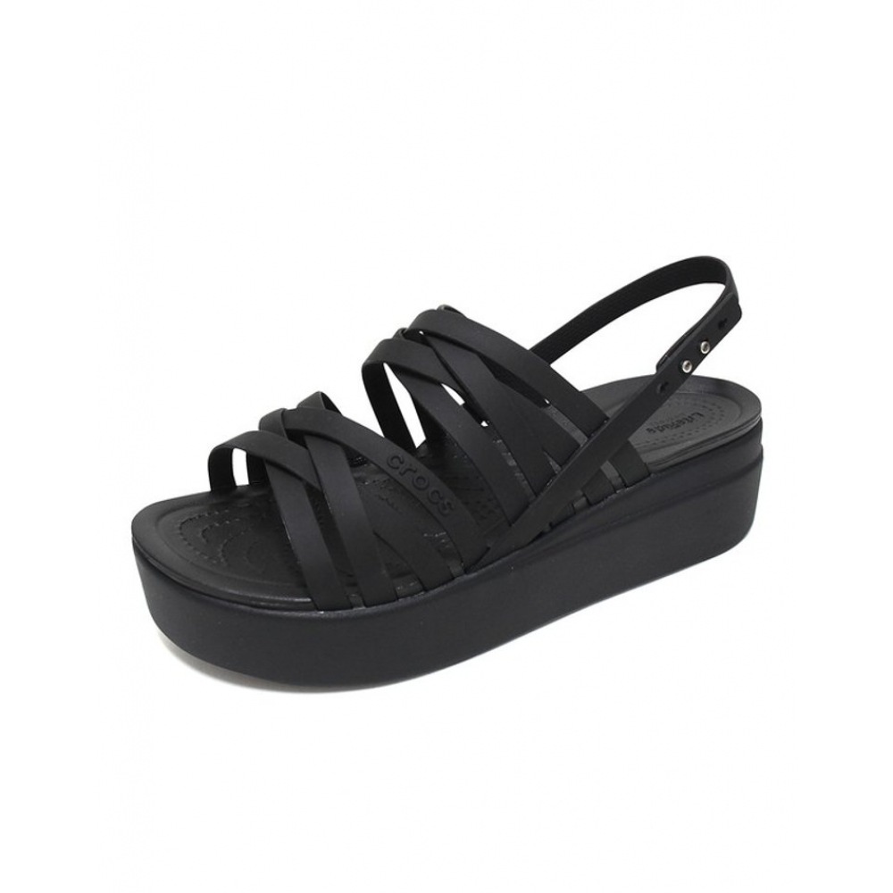 クロックスシューズクロックスブルックリンストラッピーローウェッジヒールサンダルスリッパ 206751-001