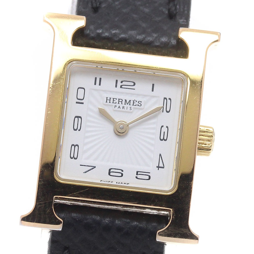 エルメス HERMES HH1.101 Hウォッチ ミニ クォーツ レディース 内箱付き_946970【中古】