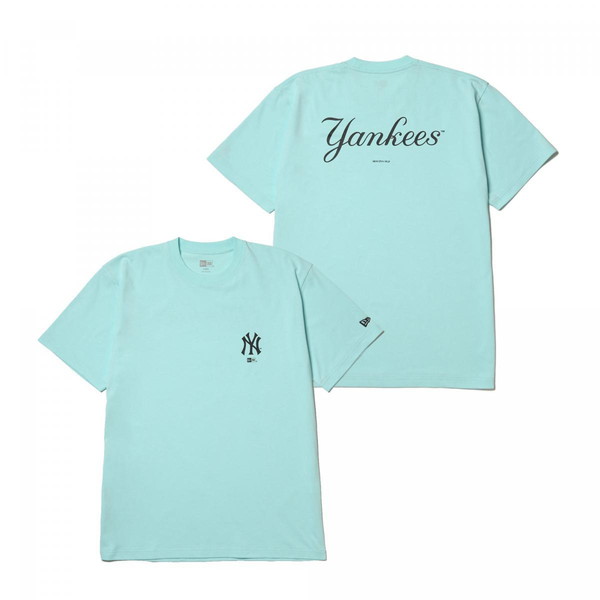 ニューエラ NEW ERA 半袖 コットン Tシャツ ニューヨーク ヤンキース セレストブルー レギュラーフィット 14410093
