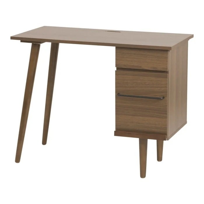 丸脚デスク パソコンデスク コンパクト 木製デスク TRT-0005-BR ブラウン