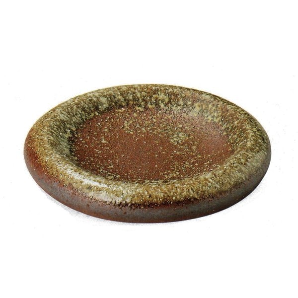 茶窯変丸水盤 10号（信楽焼き陶器花瓶花入れ花器壺壷つぼ水盤フラワーベース生け花アレンジ華道Ｉ）