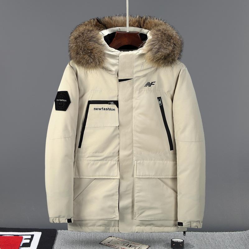 マウンテンダウンジャケットメンズダウンジャケットフード付きフード着脱防寒冬物中綿アウターダウン羽毛インナーアウター保温冬服ダウンコート