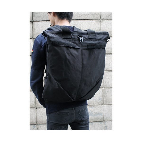 U. S.タイプリュックショルダー手提げ3WAYヘルメットバッグ BH063YN ブラック レプリカ