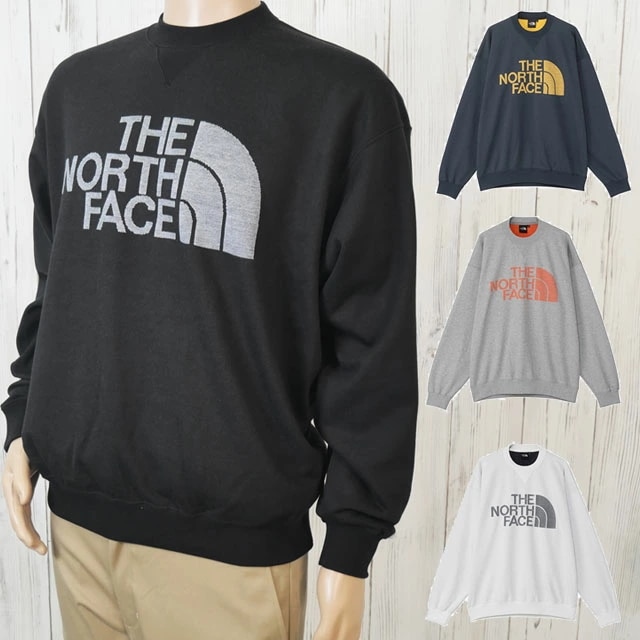 ザ・ノース・フェイス トレーナー メンズ ジャカードハーフドームクルー 長袖 レディース スウェット トップス 丸首 上着 アパレル 裏起毛 ウェア 防寒 NT62438 ブラック 黒 ホワイト 白