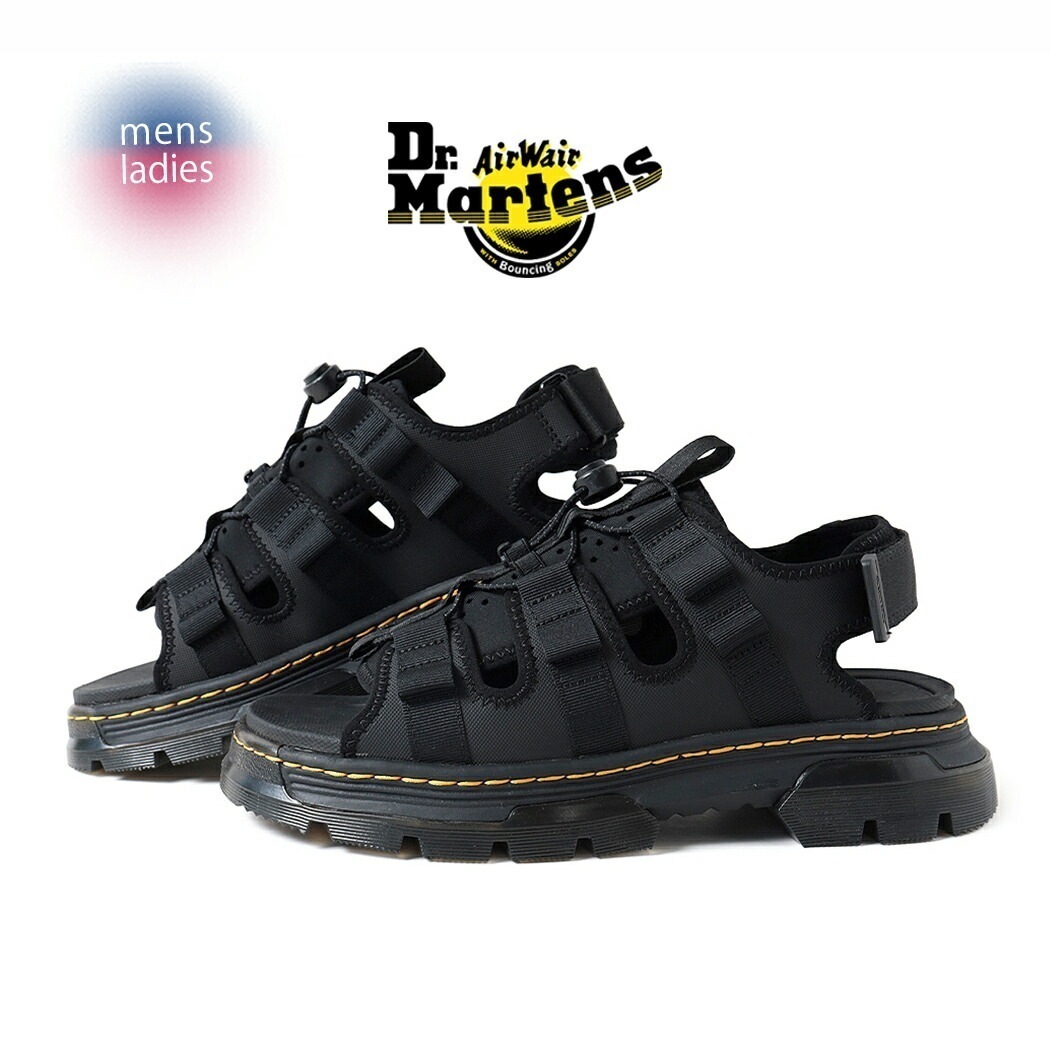 Dr.Martens ドクターマーチン ジェリチョ スライド レザー サンダル JERICHO SANDAL BLACK ( 厚底 黒 ブラック メンズ レディース 31578001 )