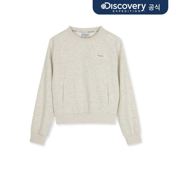 女の子用セミクロップ丈スウェットシャツ（M/IVORY）_