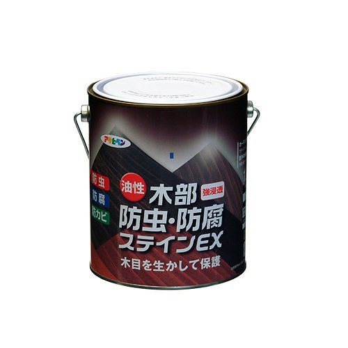 （まとめ買い）油性木部防虫/防腐ステインEX 1.6L チーク [x3缶セット]