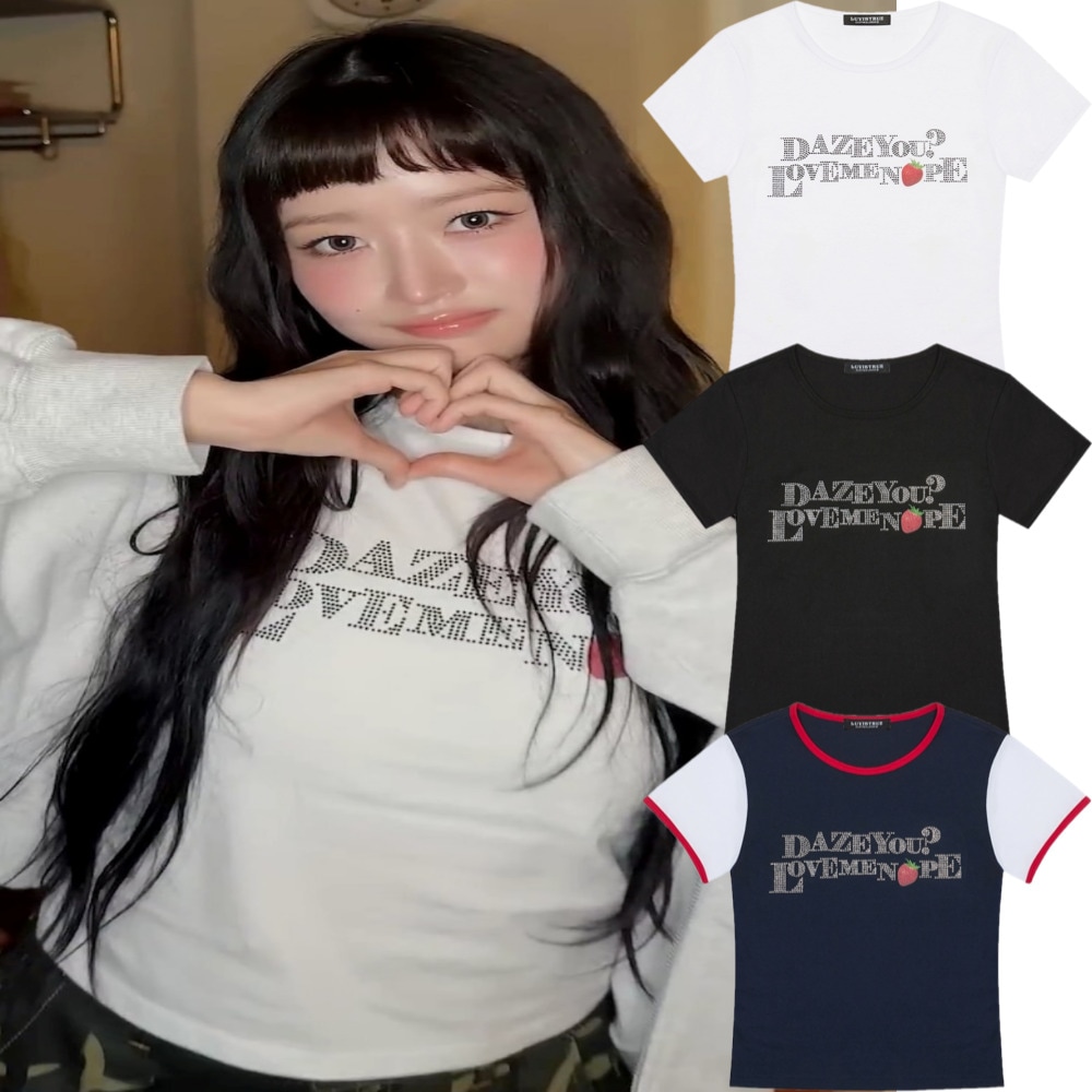 IVE レイ 着用/IM STRAWBERRY LETTERING TEE