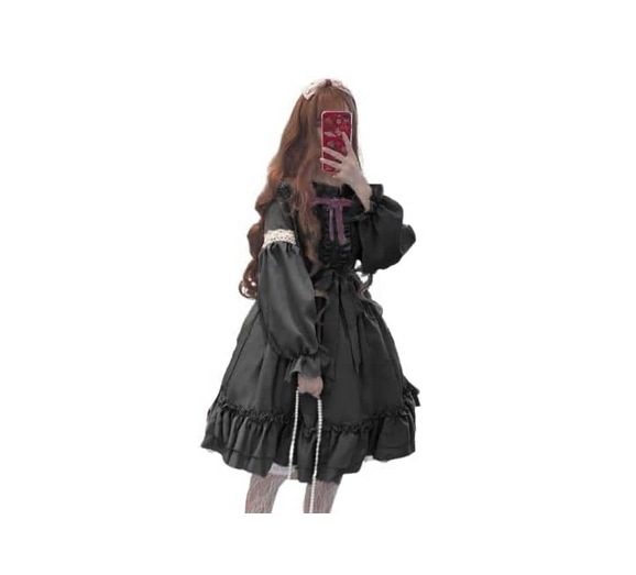 Lady Lazy ロリータ 長袖 ワンピース ドレス スカート ゴスロリ 衣装撮影 甘ロリ 姫