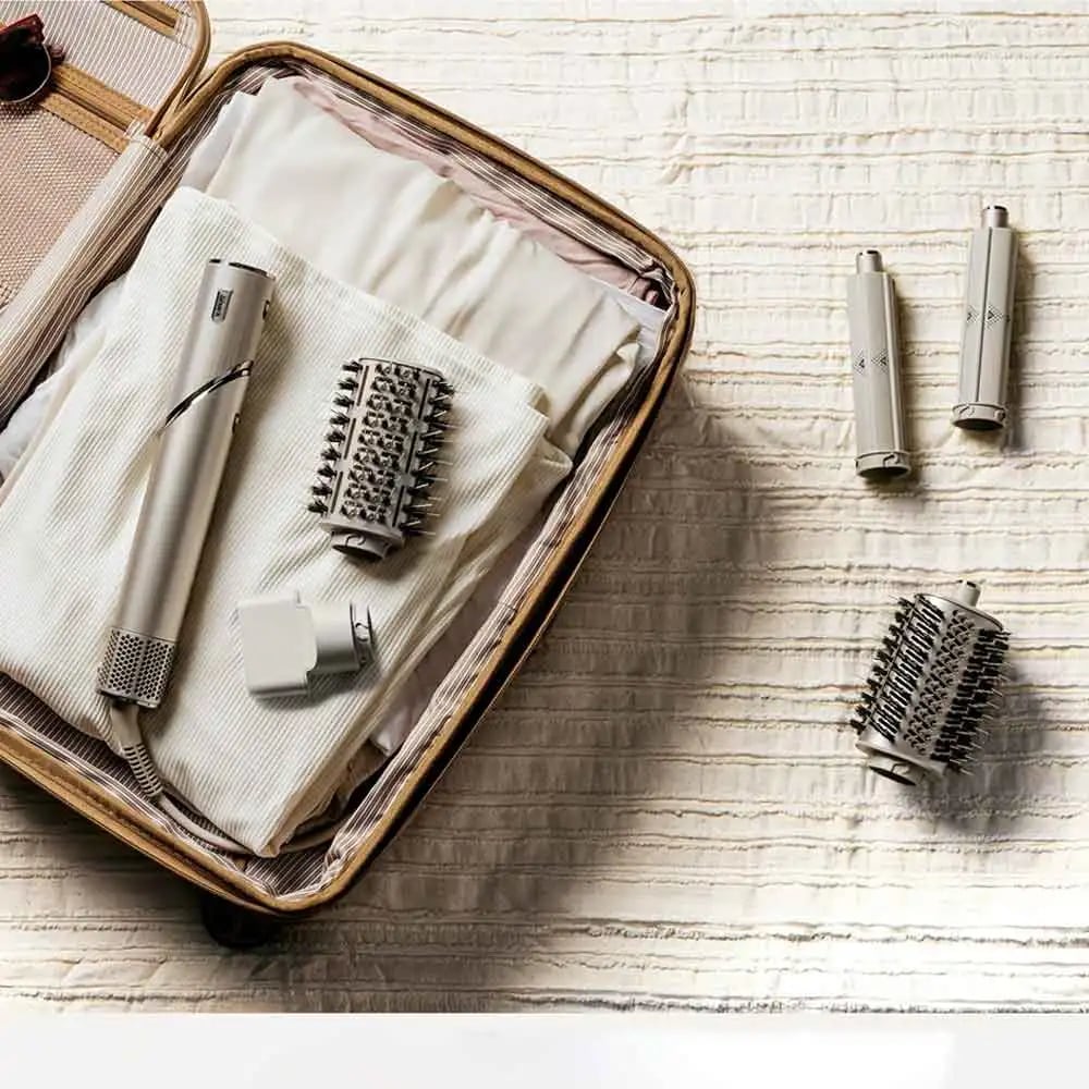 Shark flexstyleマイナスイオンヘアドライヤーブラシポータブルヘアストレートナーブラシ電動コームカーリングツール5 in1