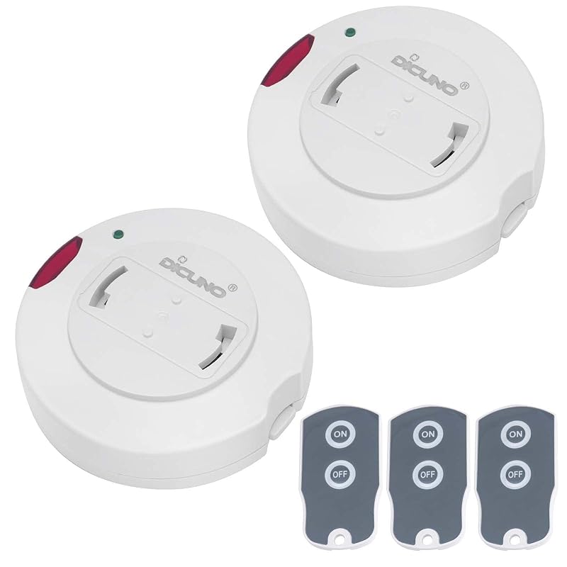 DiCUNO 照明リモコンスイッチ 引掛けシーリング用 ペンダント型照明器具専用 丸型 配線不要 白 受信機2個+送信機3個入り