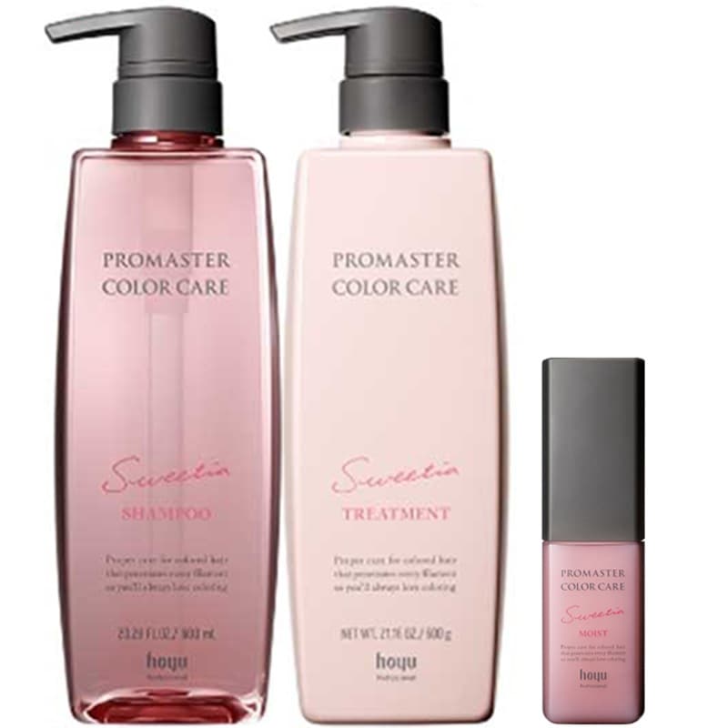 プロマスター カラーケア スウィーティア シャンプー 600mL + トリートメント 600g アウトバストリートメント モイスト 80mL セット